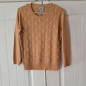 LIV Women's Camel Embellished Sweater